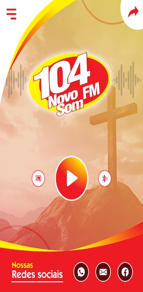 Tela do app Rádio Novo Som