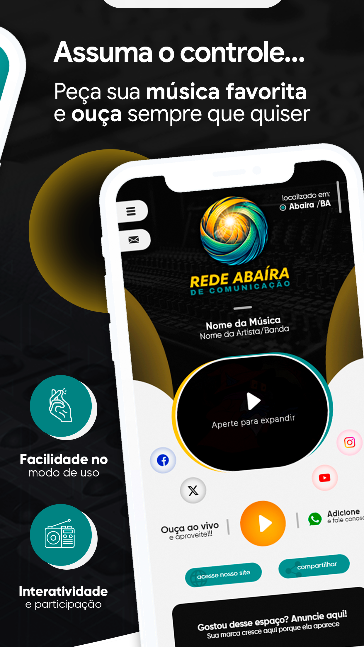 Tela do aplicativo Rede Abaíra